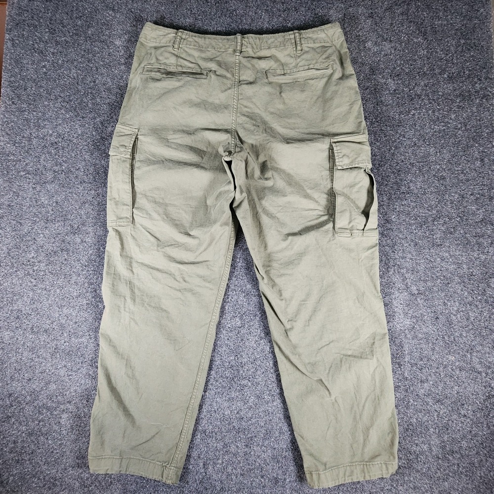 Uniqlo‎ Cargo Pants Men XL 37x30 Army Green Work Utility Military Wide Leg Baggy - Picture 5 of 10